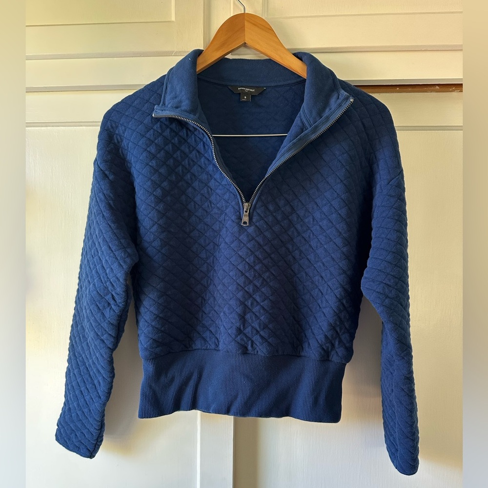 Banana Republic | Navy Quilted Pullover, Size S ✨